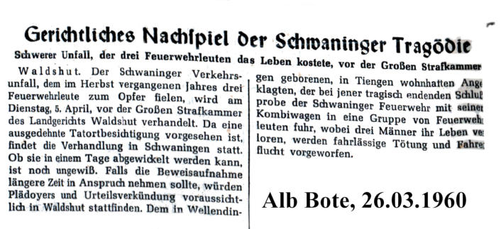Gerichtliches Nachspiel zum Tod von 3 Feuerwehrleuten