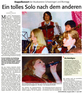 Doppelkonzert MV Schwaningen und MV Blumegg