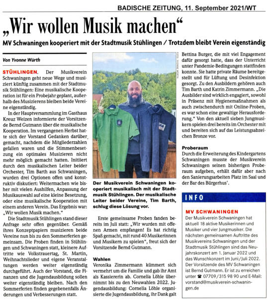 MV Schwaningen und Stadtmusik Stühlingen
